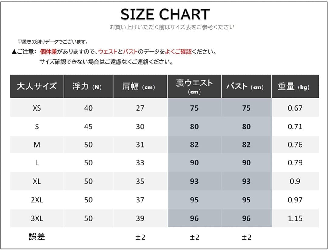 新品未使用 MORGEN SKY ライフジャケット／Mサイズ／高浮力100kg