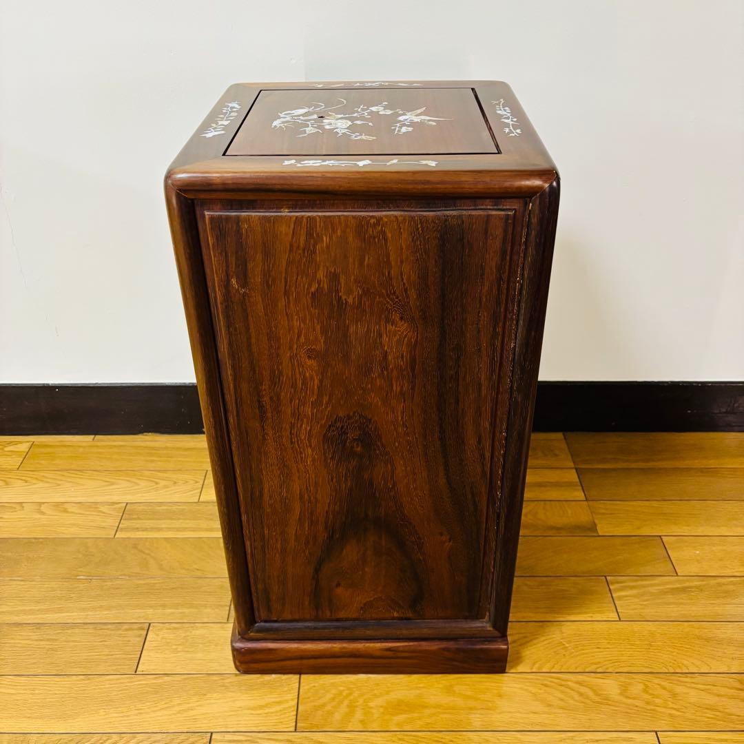 中国骨董 唐木 花梨 無垢材 螺鈿細工 小引き出し 8杯 8段箪笥 箪笥 タンス