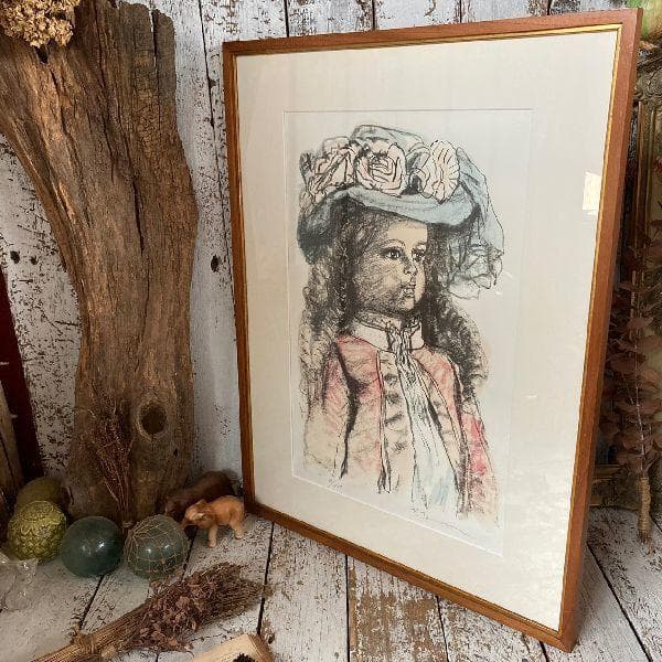 田村孝之介 画伯作*人形*25/100部 限定 リトグラフ *額装 石版画