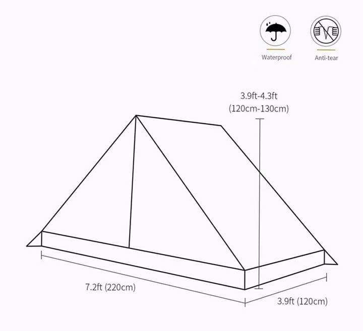 【シェルターテント】メッシュインナー付フルクローズ2人用 防雨防虫防水 通気