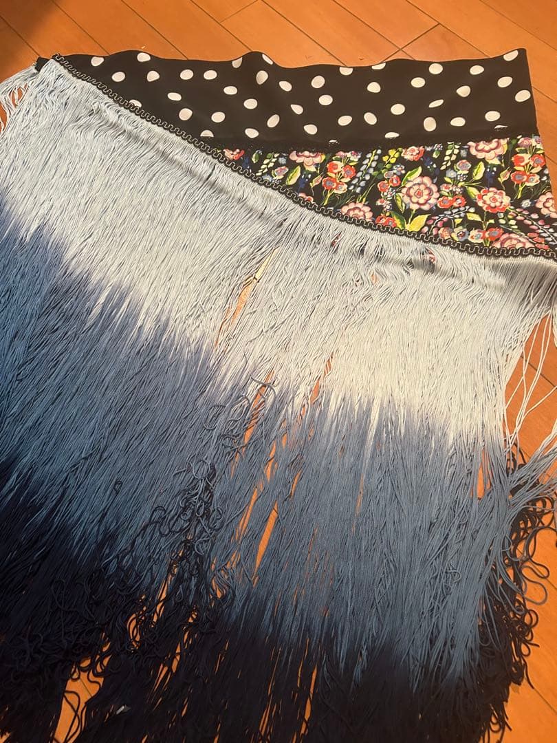 ネイビー系ロングフレコ フラメンコ衣装シージョ