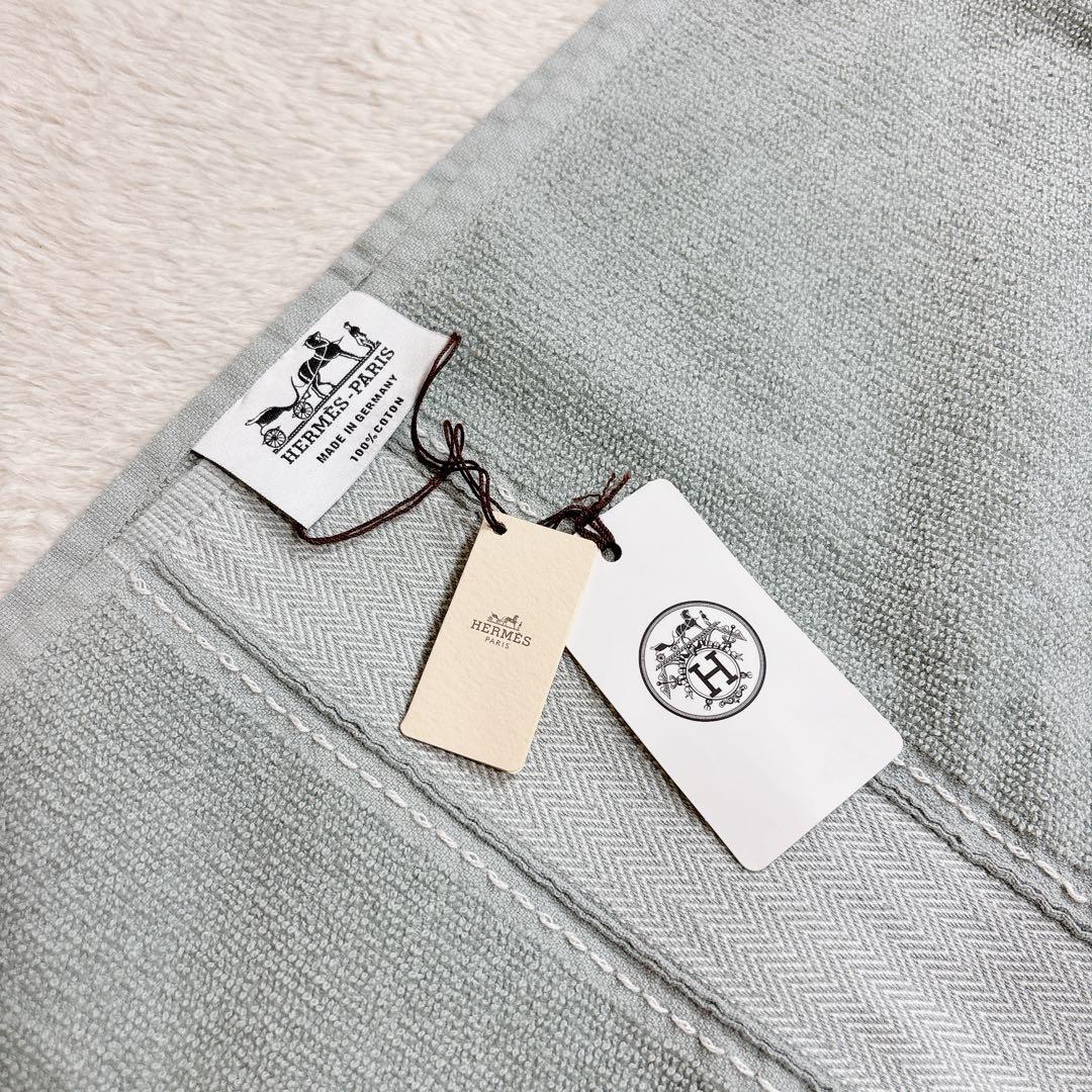 新品タグ付 エルメス ビーチタオル PM ヨッティング バスマット セージグレー