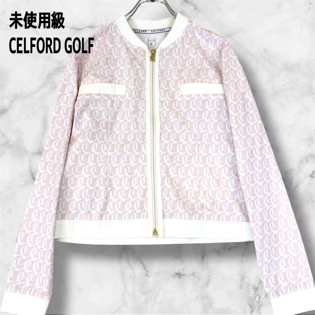 未使用級 近年 セルフォード ゴルフ モノグラムPTカットカーディガン CG