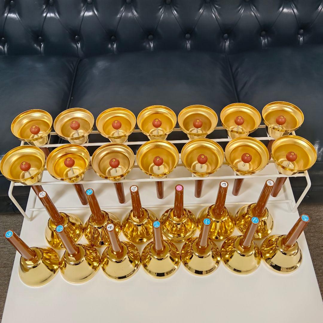 ウチダ ミュージックベル 27音 ゴールド ハンドベル ケース付