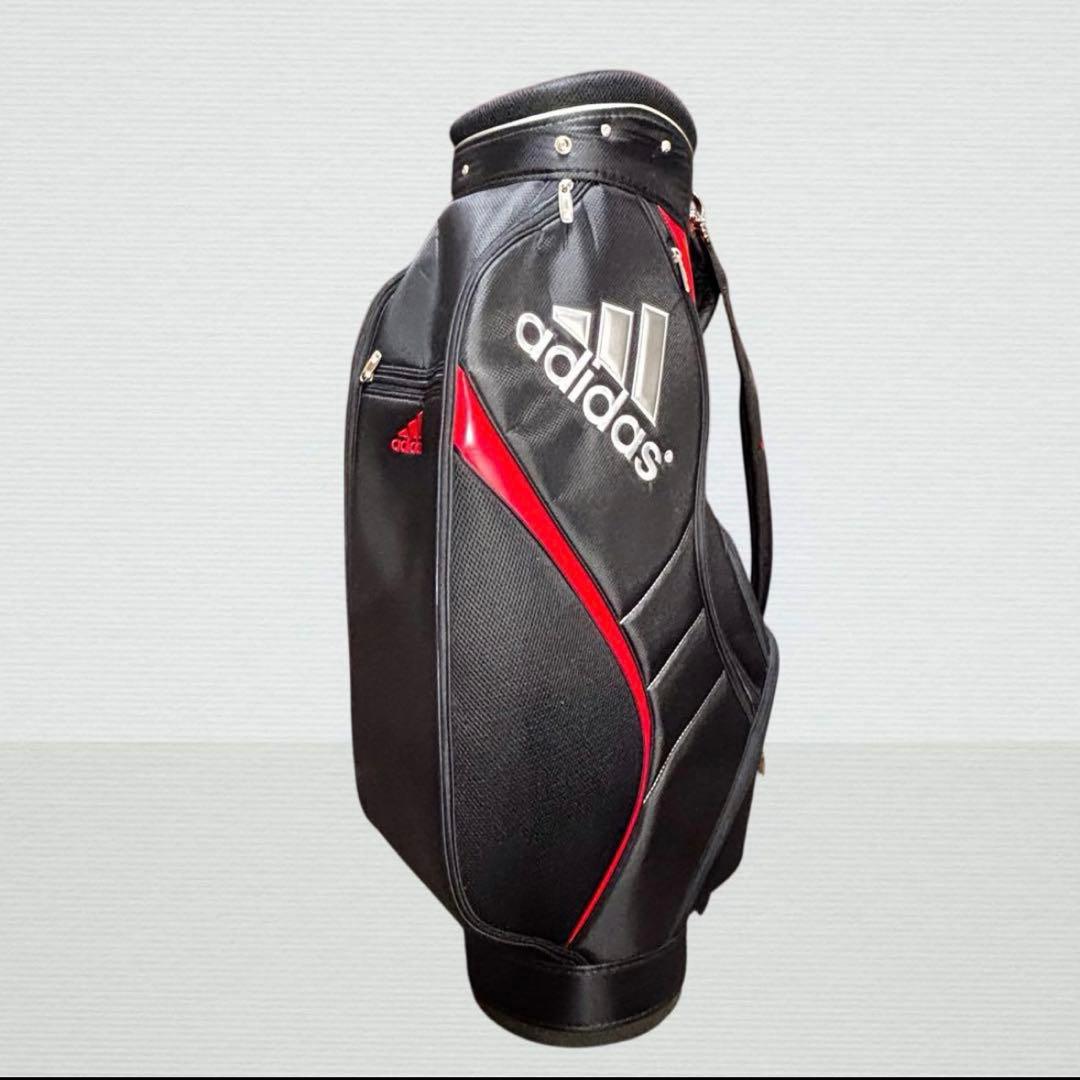 極美品✨ adidas ゴルフキャディバッグ 9型 B/R 新品ボール3個付き