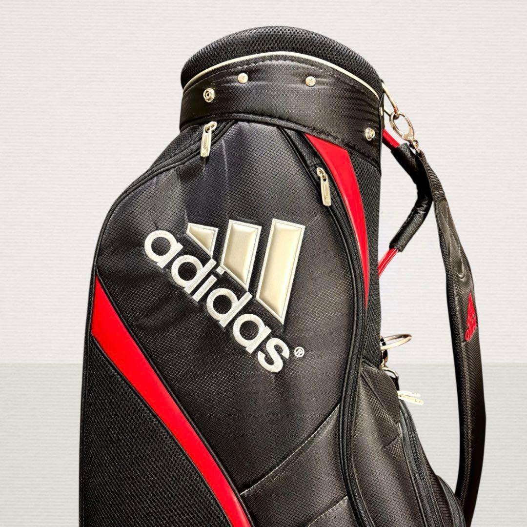 極美品✨ adidas ゴルフキャディバッグ 9型 B/R 新品ボール3個付き