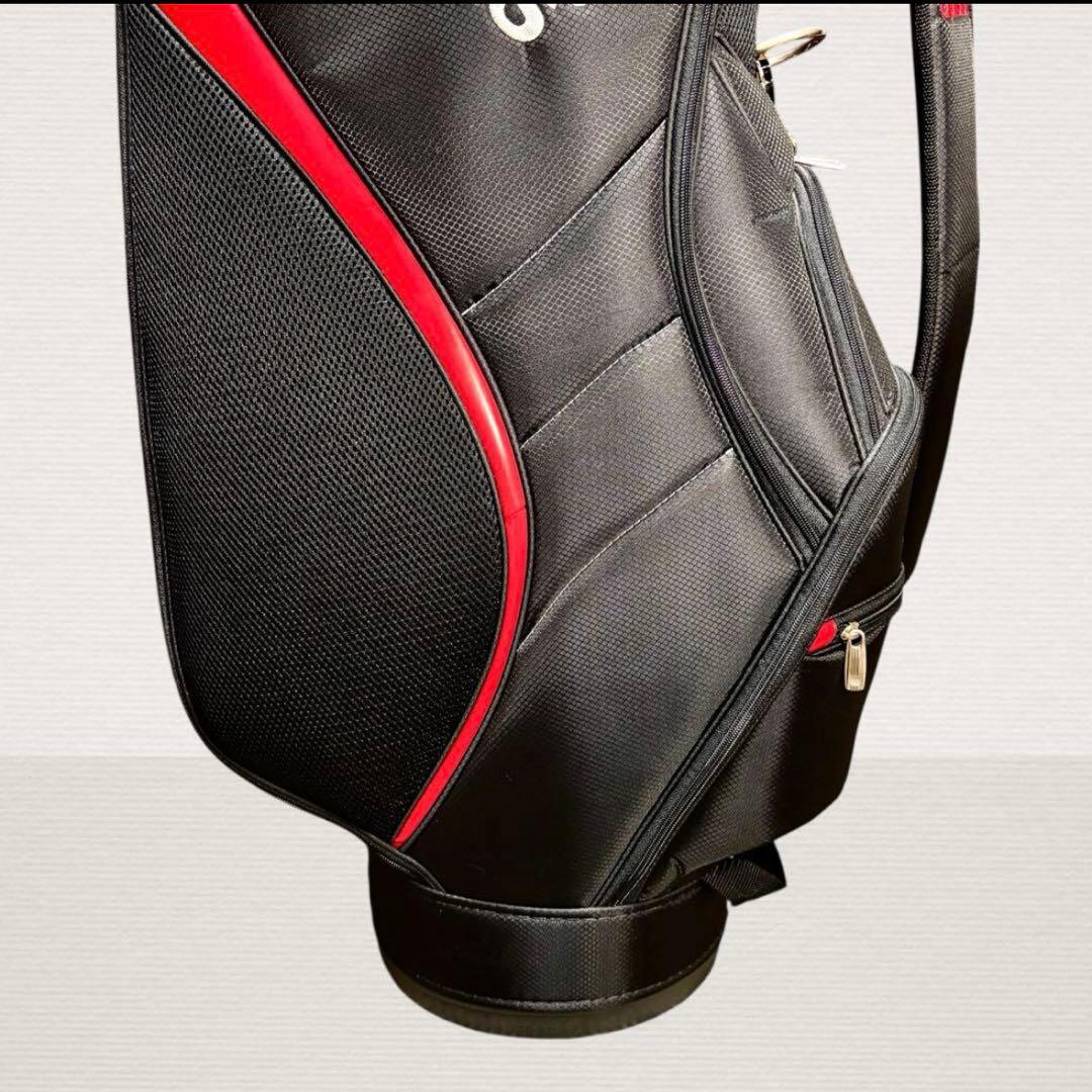 極美品✨ adidas ゴルフキャディバッグ 9型 B/R 新品ボール3個付き