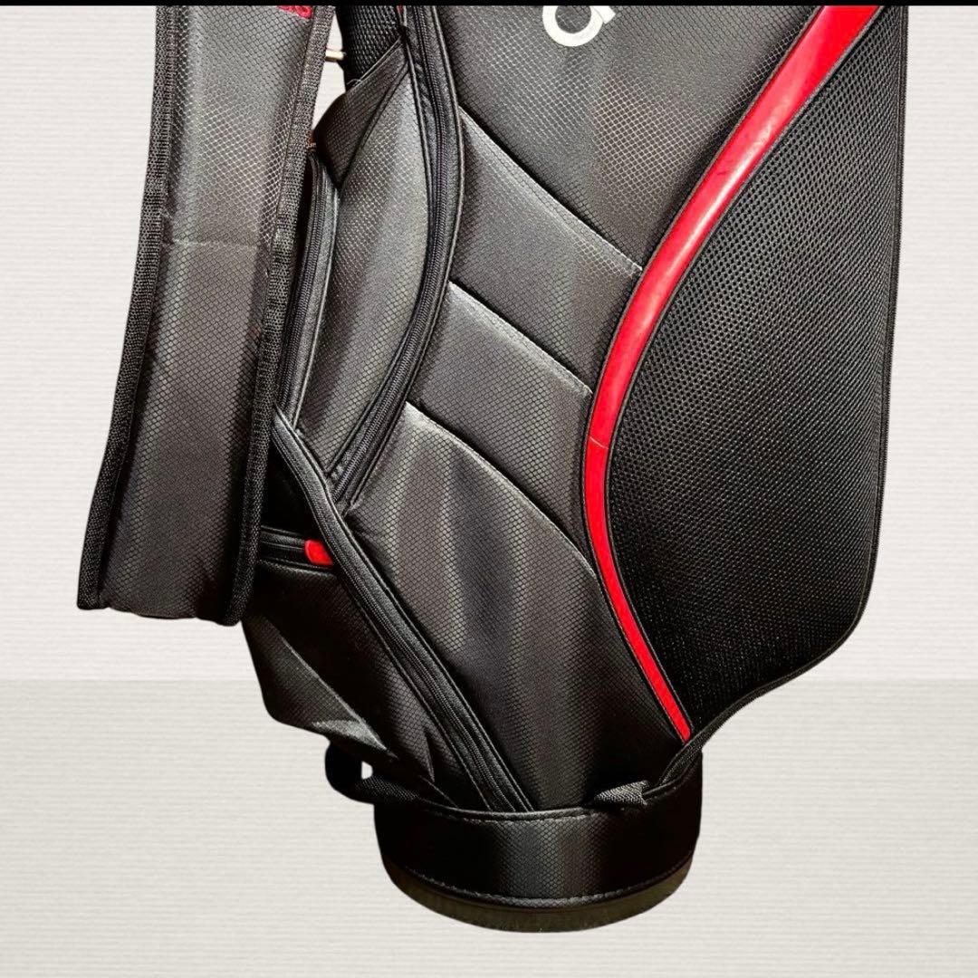 極美品✨ adidas ゴルフキャディバッグ 9型 B/R 新品ボール3個付き