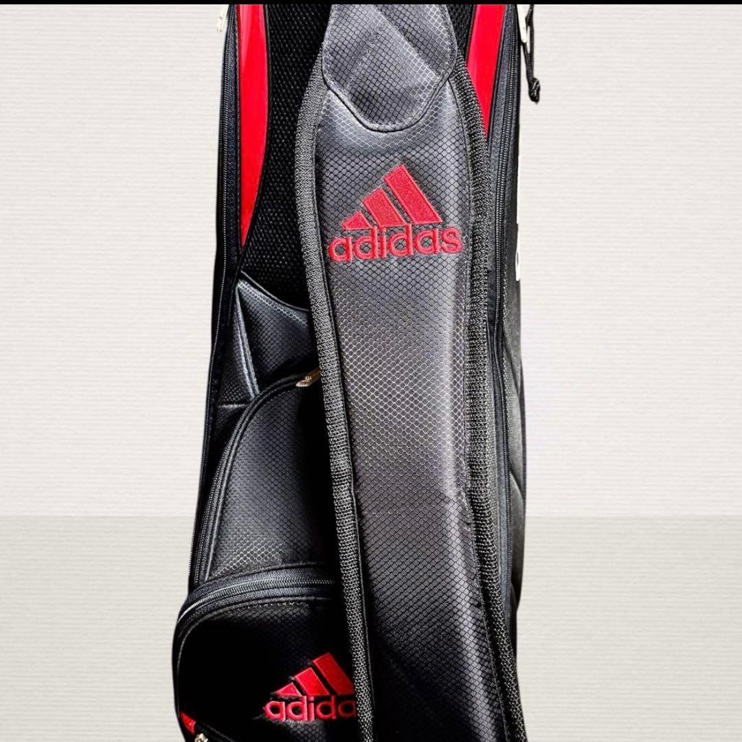 極美品✨ adidas ゴルフキャディバッグ 9型 B/R 新品ボール3個付き