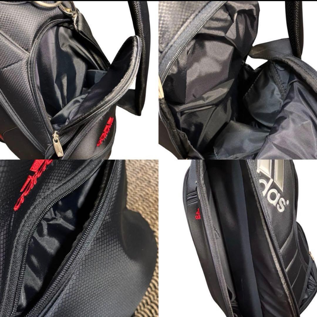 極美品✨ adidas ゴルフキャディバッグ 9型 B/R 新品ボール3個付き