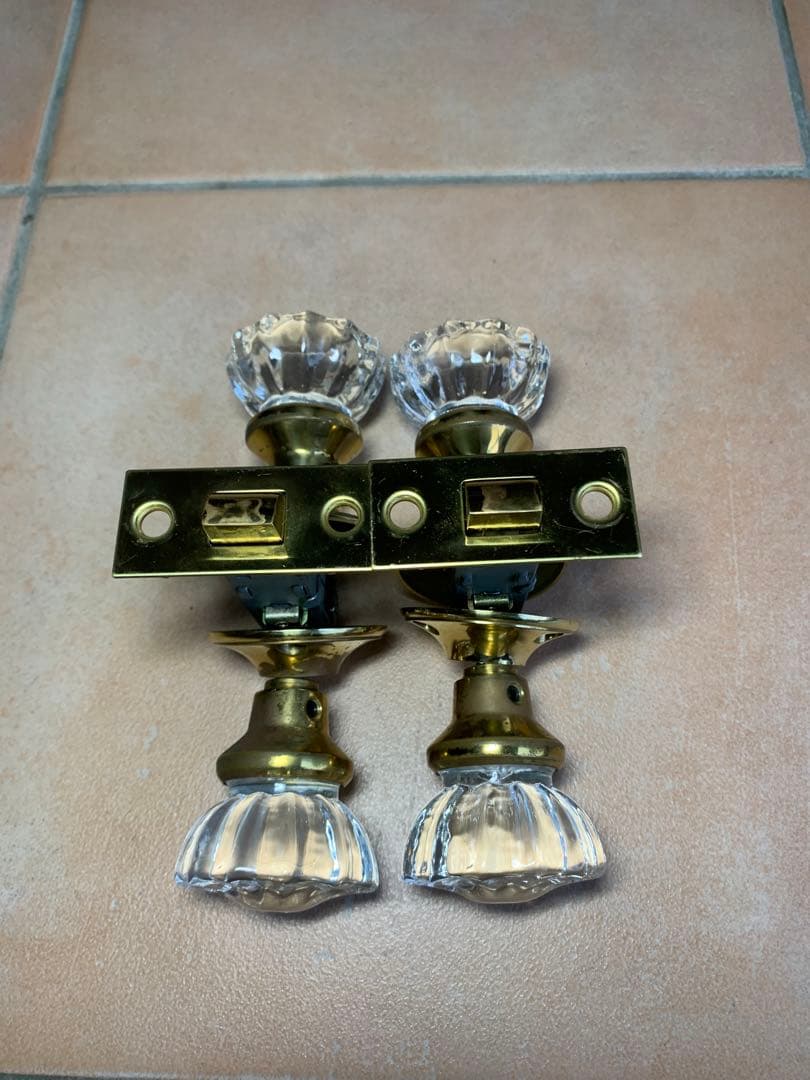 ガラス　ドアノブ　アンティーク