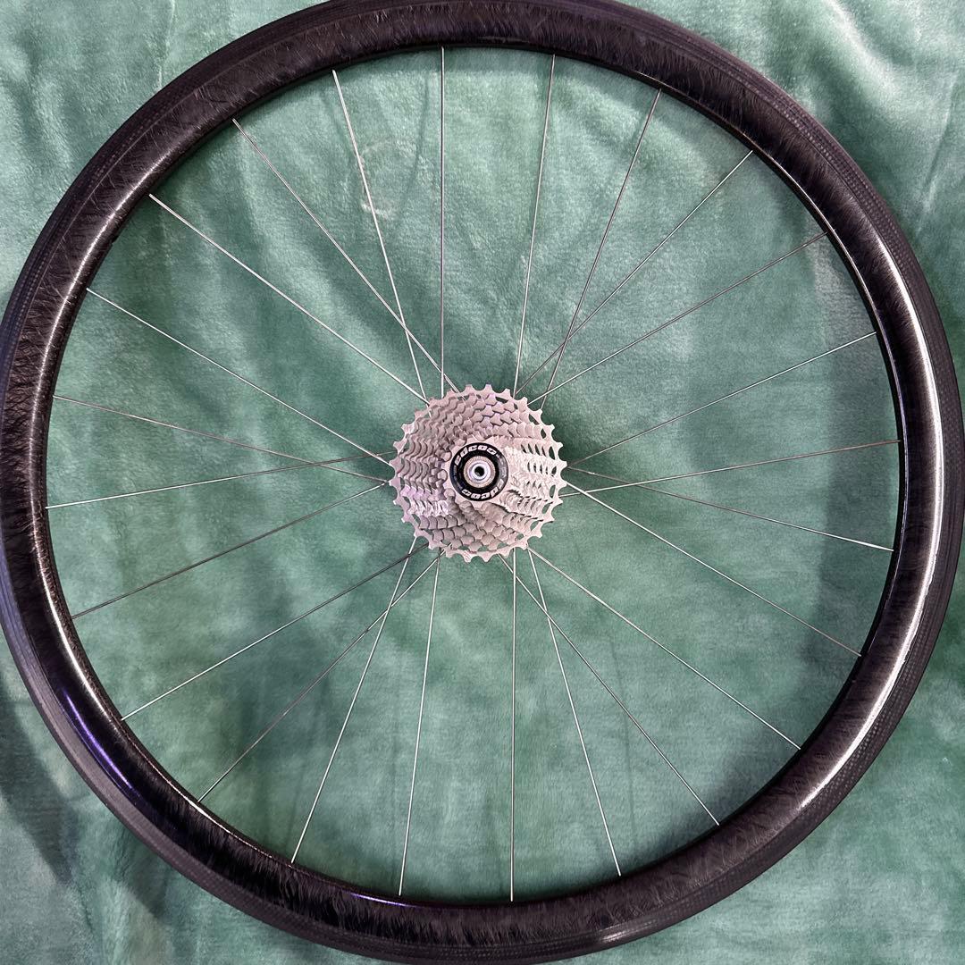 TNIカーボンロードホイール前後セットEDEOカセット付き中古品