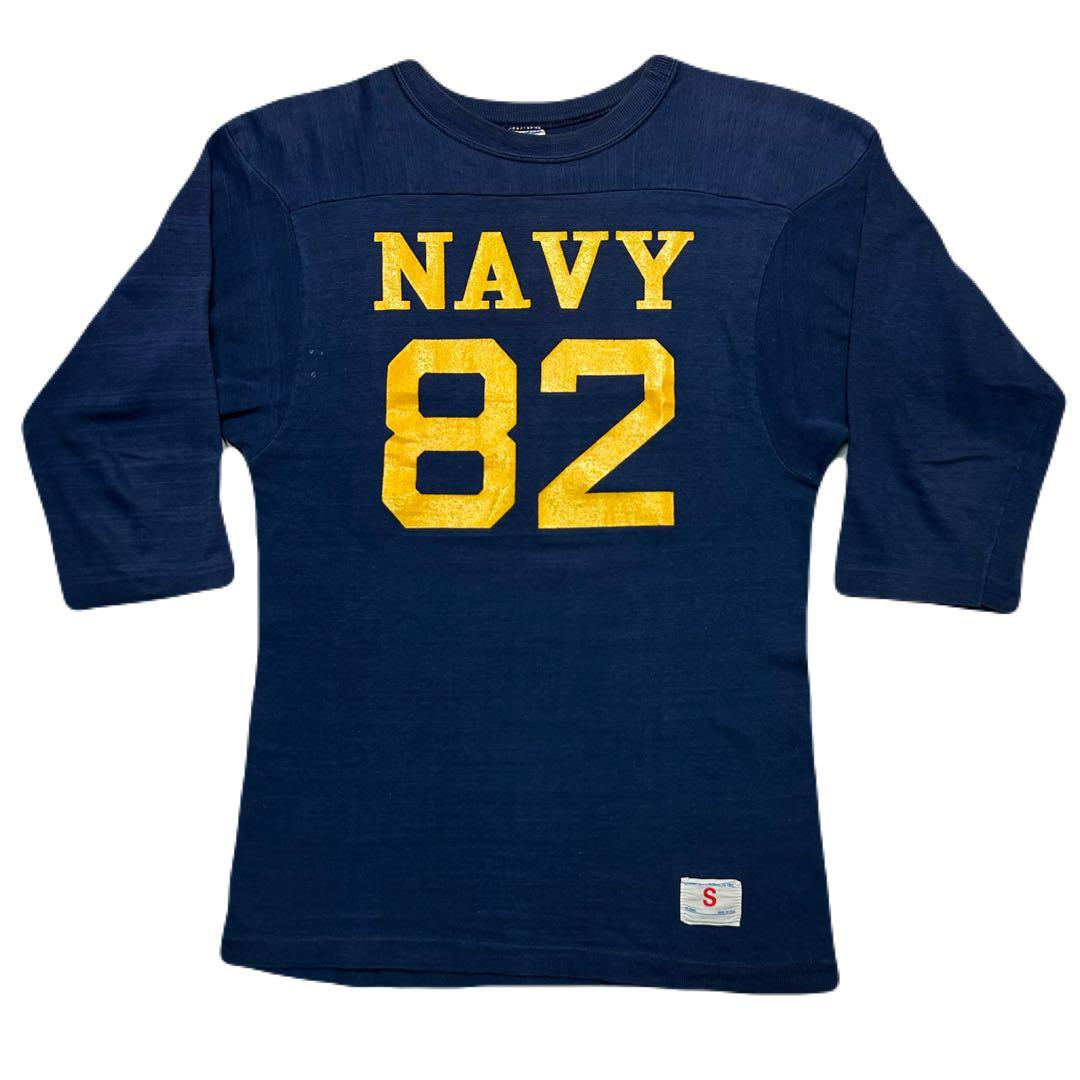 70s Vintage チャンピオン × NAVY フットボールtシャッ 紺×黄