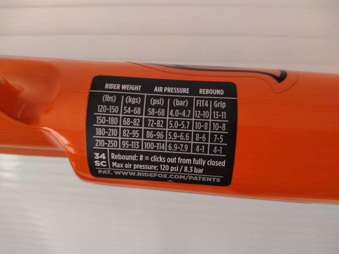 パーツ FOX 34 FLOAT FACTORY SC 29 100 Boost