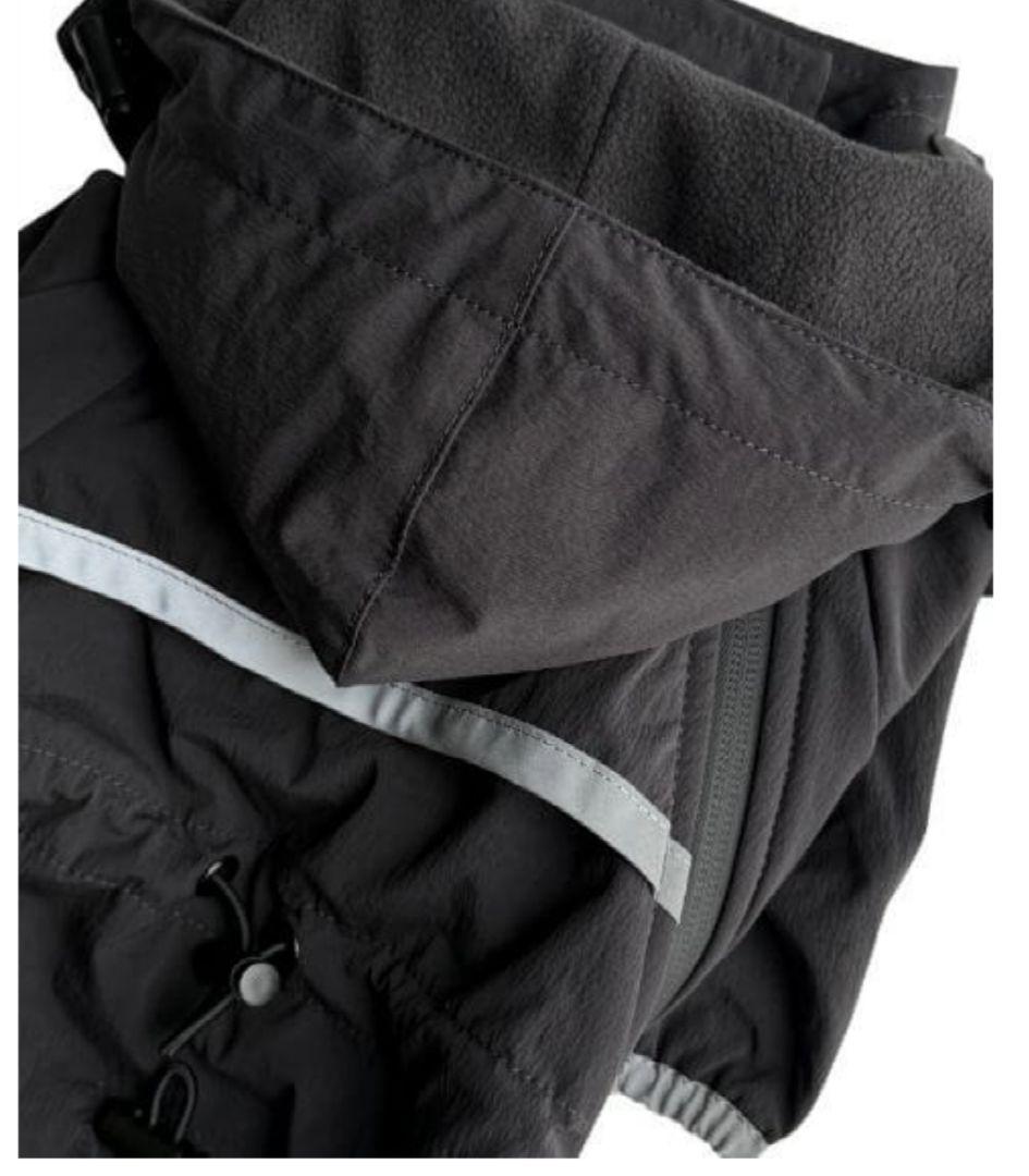 DOG DEPT ブラック フード付き犬服 BLサイズ【雪・雨・風などに】