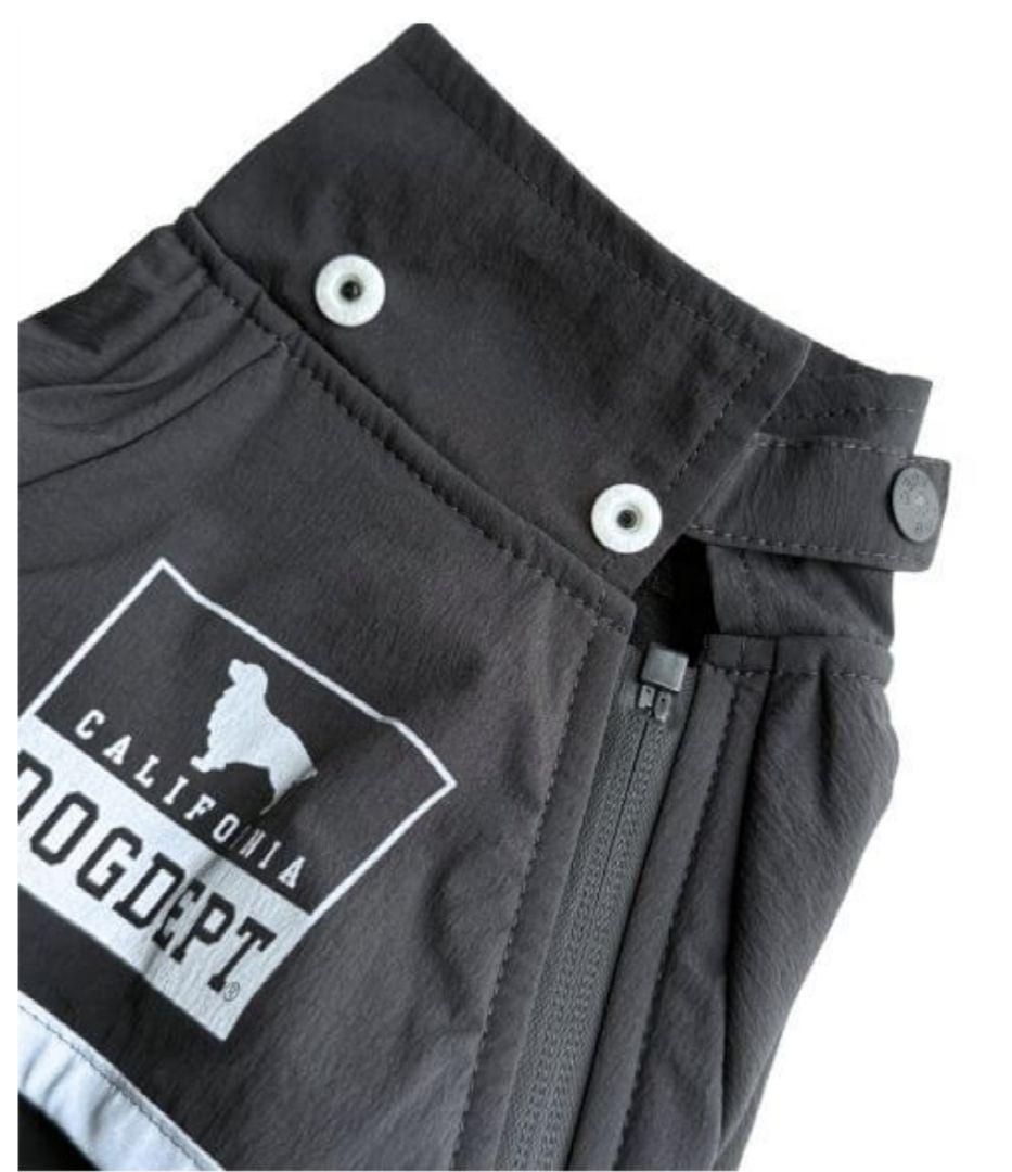 DOG DEPT ブラック フード付き犬服 BLサイズ【雪・雨・風などに】