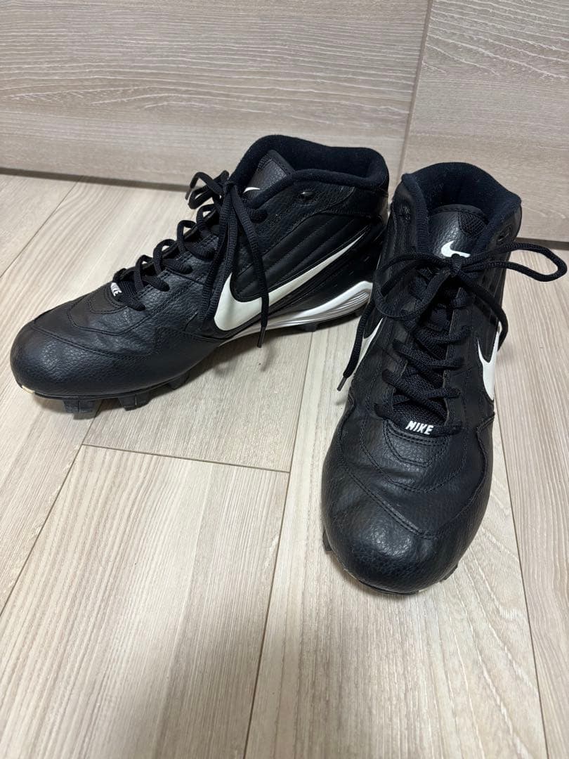 美品 NIKE レザー スパイク シューズ ブラック 30cm