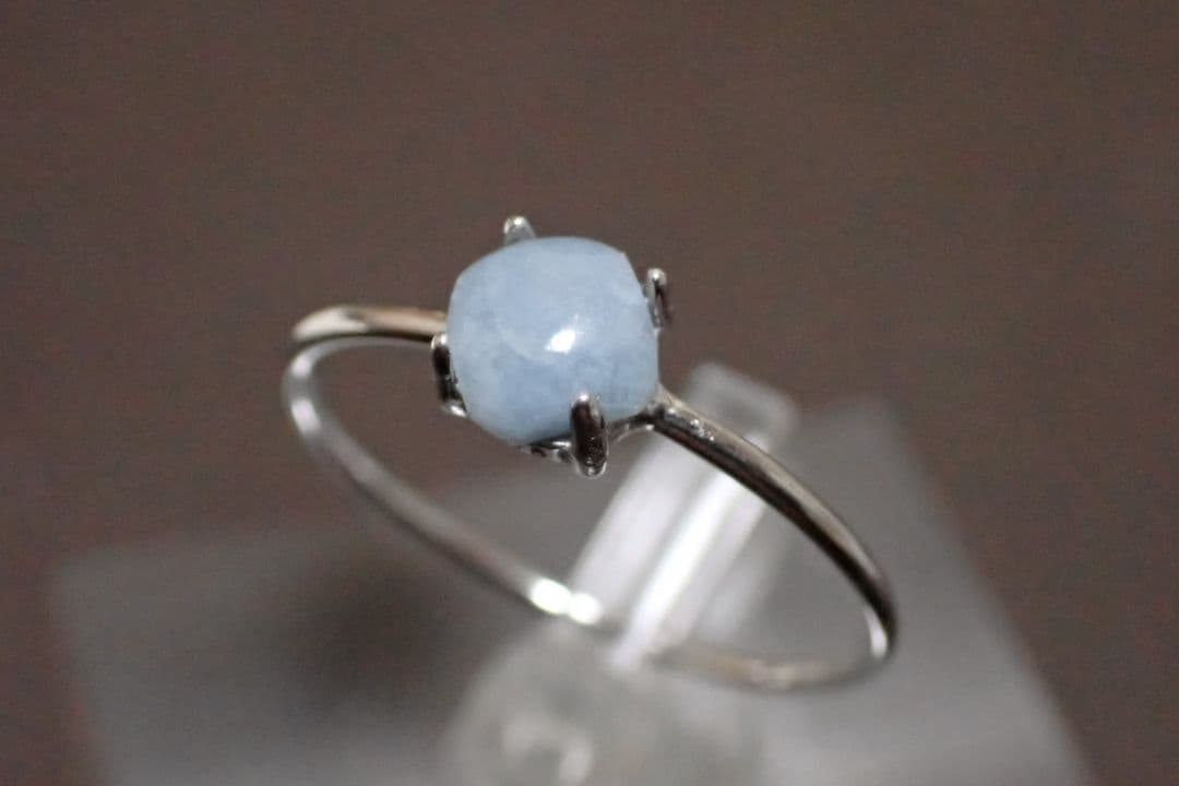 糸魚川翡翠　入コン沢　青　5×5ミリ　リング　指輪　送料無料