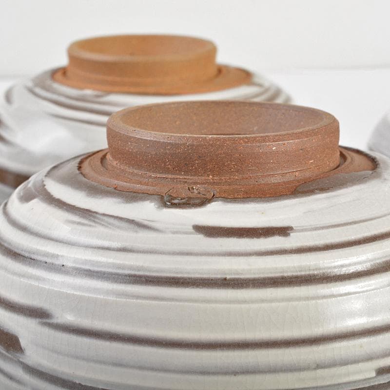 和食器　京焼　浅見五郎助　刷毛目　蓋向付　五客　共箱　V　R6729B