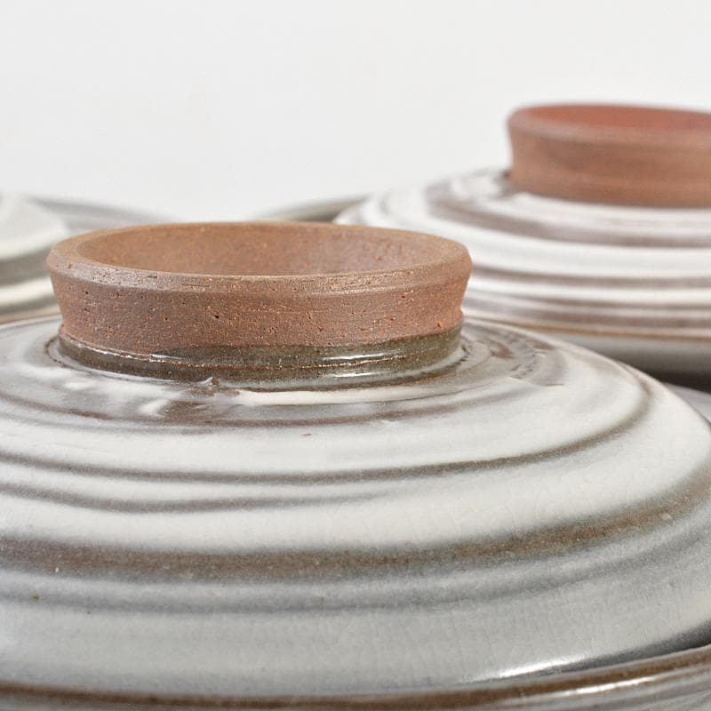 和食器　京焼　浅見五郎助　刷毛目　蓋向付　五客　共箱　V　R6729B