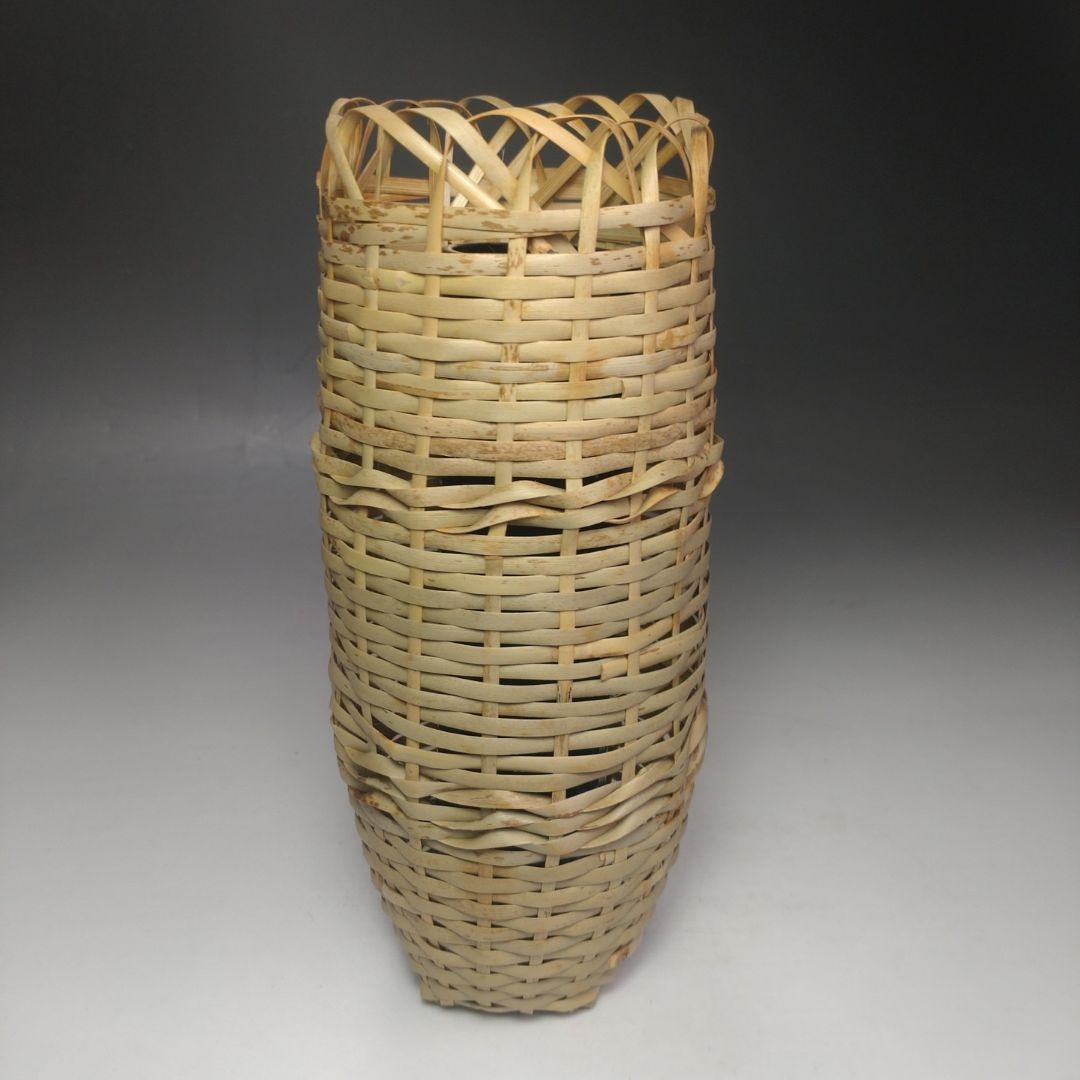 イ214 竹花生『竹器師　黒田宗傅』『宗全作写　籠花入　表千家久田宗也　極箱』