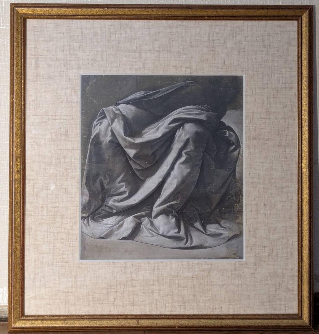 【真作】版画　レオナルド・ダ・ヴィンチ　ジクレー　腰掛けた人物像の衣装　Z42