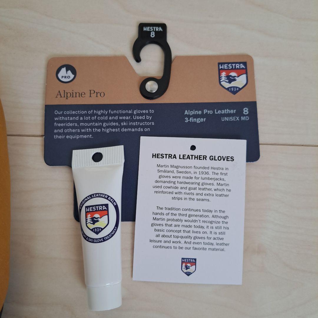 極美品 HESTRA ヘストラ Topo 3-Finger スキースノボグローブ