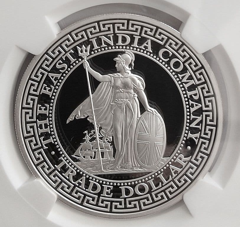 2018 イギリス トレードダラー 英国貿易ドル 1オンス銀貨 PF69UC