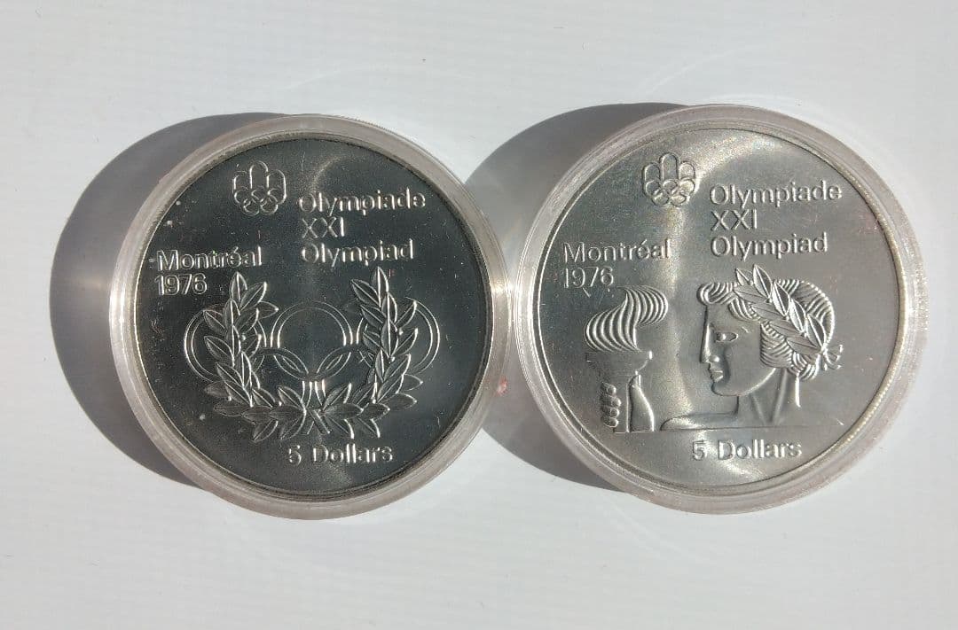 モントリオール　オリンピック 1974年 銀貨 5ドル2枚　SV925 約49g