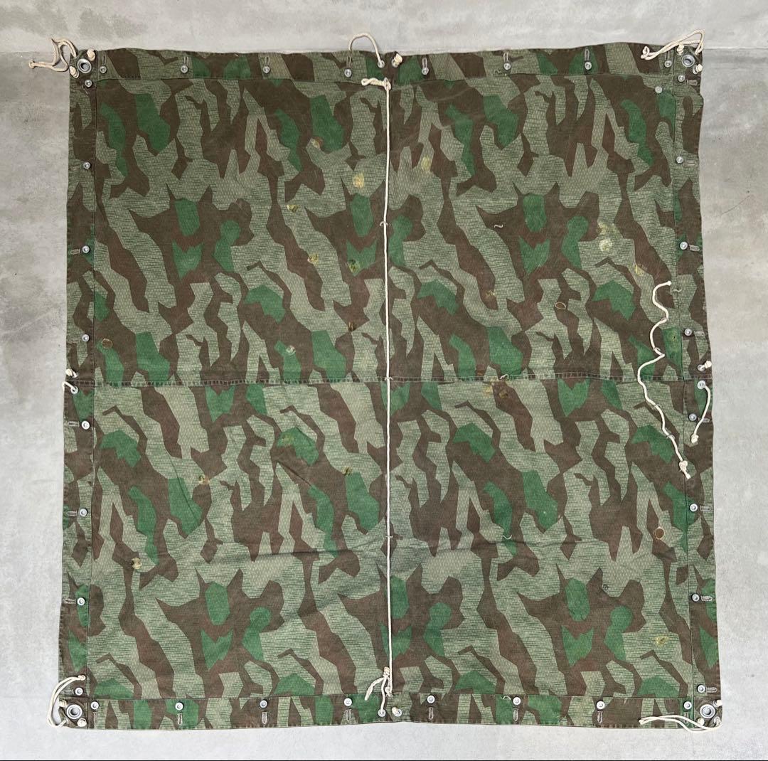 ②スイス軍幕×1 スプリンターカモ ツェルトバーン ミリタリー テント 実物