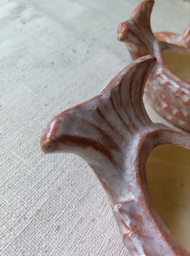 醍醐窯　島荷平 楽鯛小蓋物 二客セット