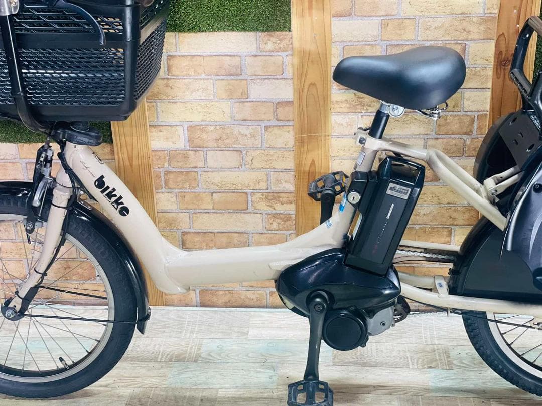 ベージュ系 ビッケ ブリヂストン子供乗せ電動アシスト自転車 H3214