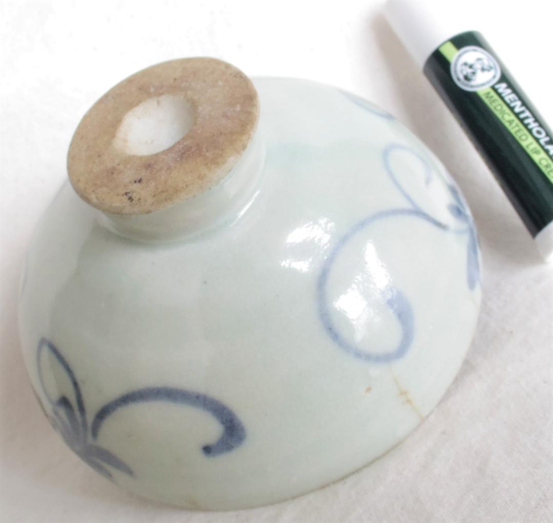 高足杯　初期伊万里　淡いコバルト　★ニュウ、直しなど欠点あり