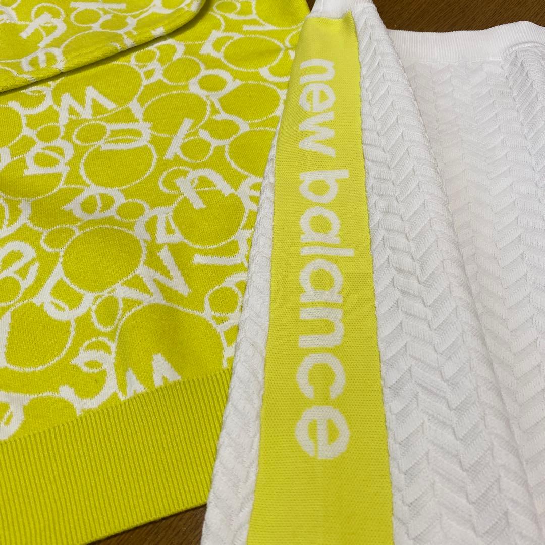 ニューバランス　ゴルフ　セットアップ　ニット　スカート　黄色　白　サイズＭ　美品