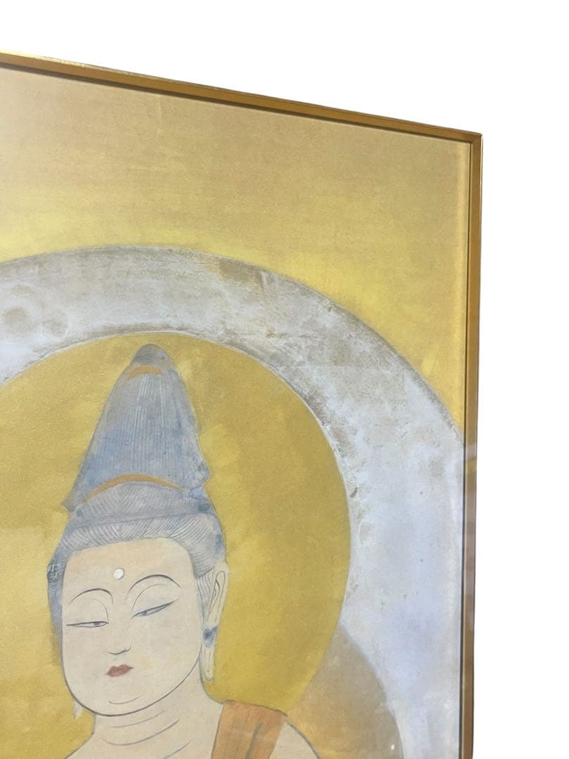 美品 　額入り　 奥村土牛筆「浄心」一字金輪像 仏画　検印あり