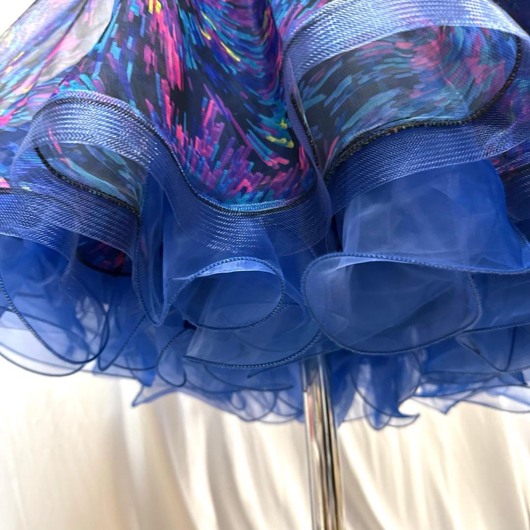 6238★ML 黒 カラフル 薔薇レース スタンダード ドレス社交ダンス