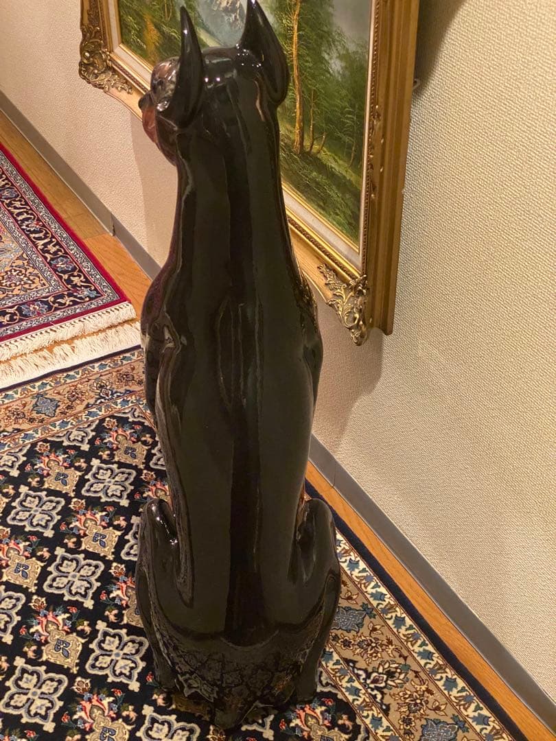 イタリア製 陶器 ドーベルマン オブジェ 美品