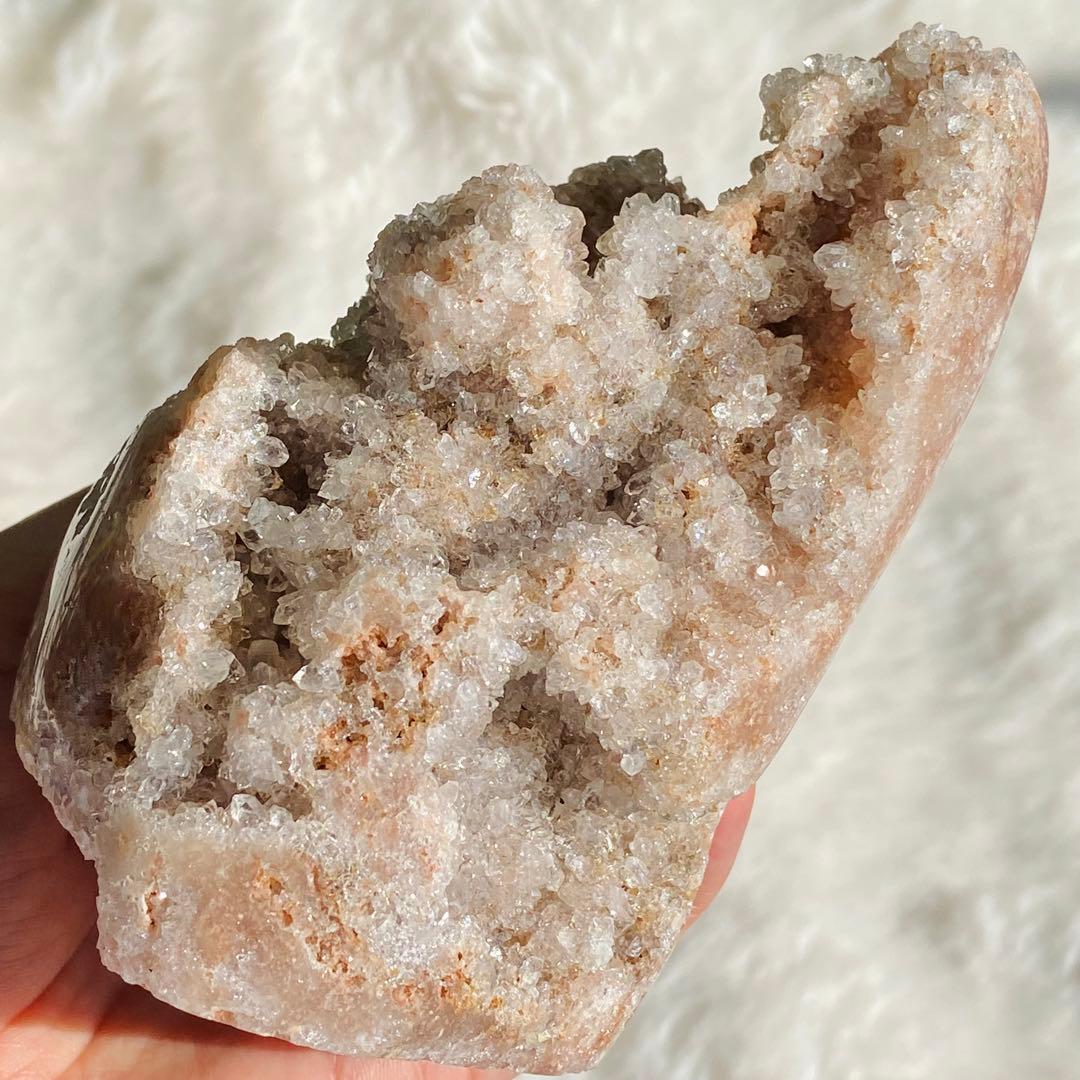 【 キラキラ ドゥルージー ピンクアメジスト 原石 約660g ドーム 】