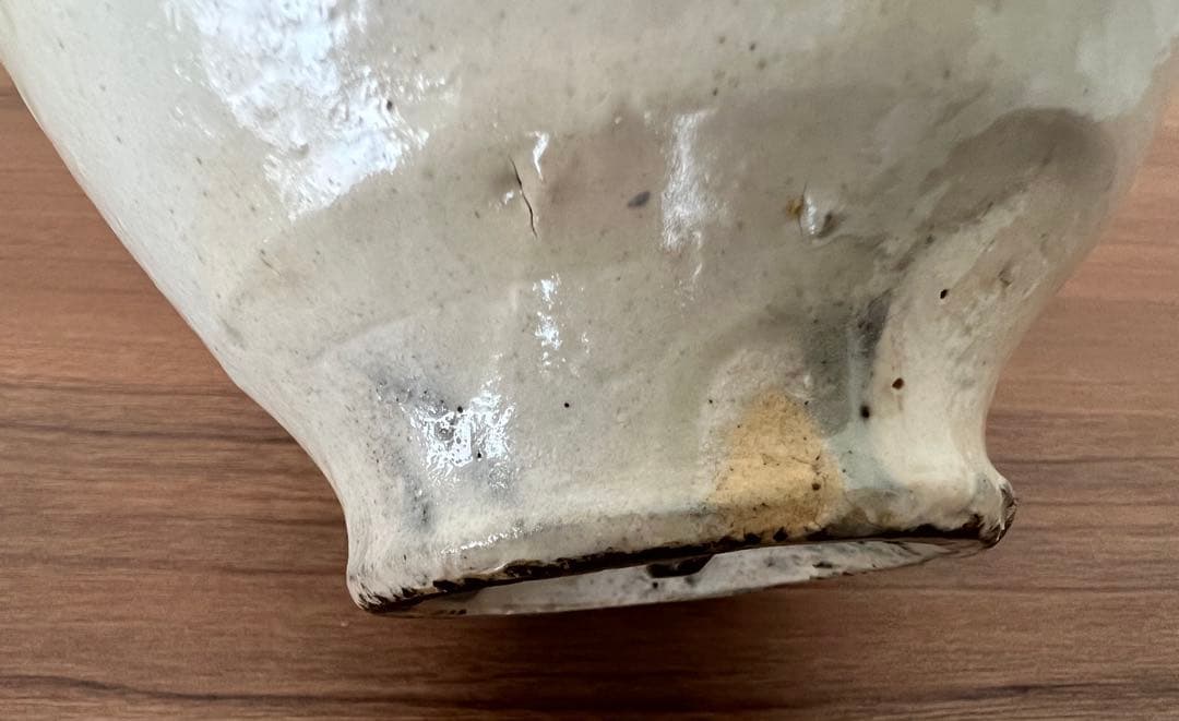 珍品 李朝粉引茶碗 布袋 箱有 掘り出し物