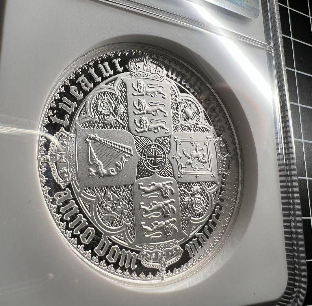 2オンスピエフォー2021年ゴチッククラウンPF70UCオルダニー銀貨NGC5£