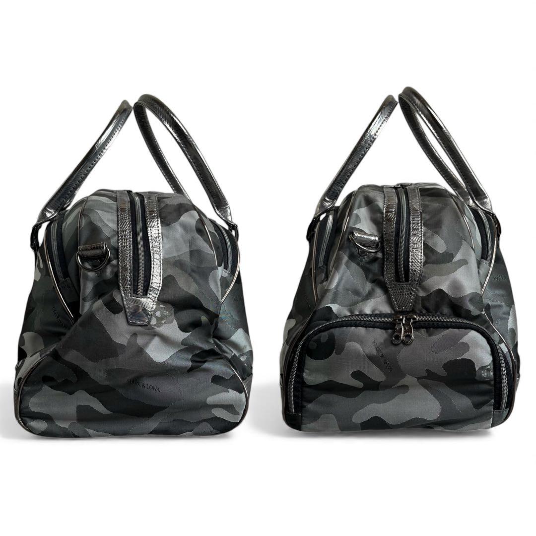 【美品】 MARK&RONA ゴルフバッグ ボストン 2way カモフラ グレー