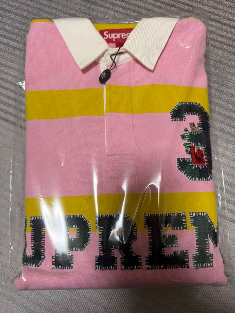 Supreme STRIPE RUGBY - 25FW ラガーシャツ　ピンク