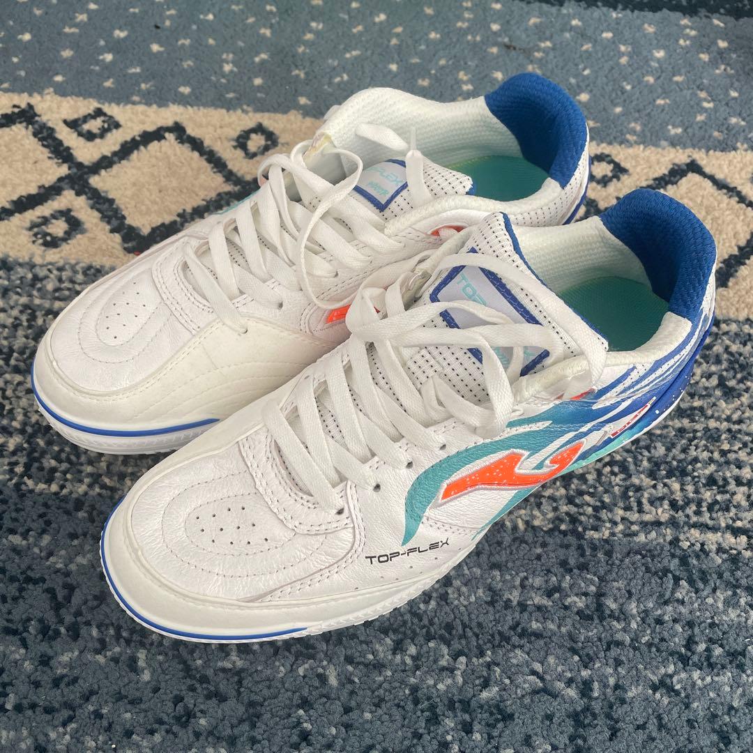 TOP-FLEX フットサルシューズ ホワイト/オレンジ/ブルー
