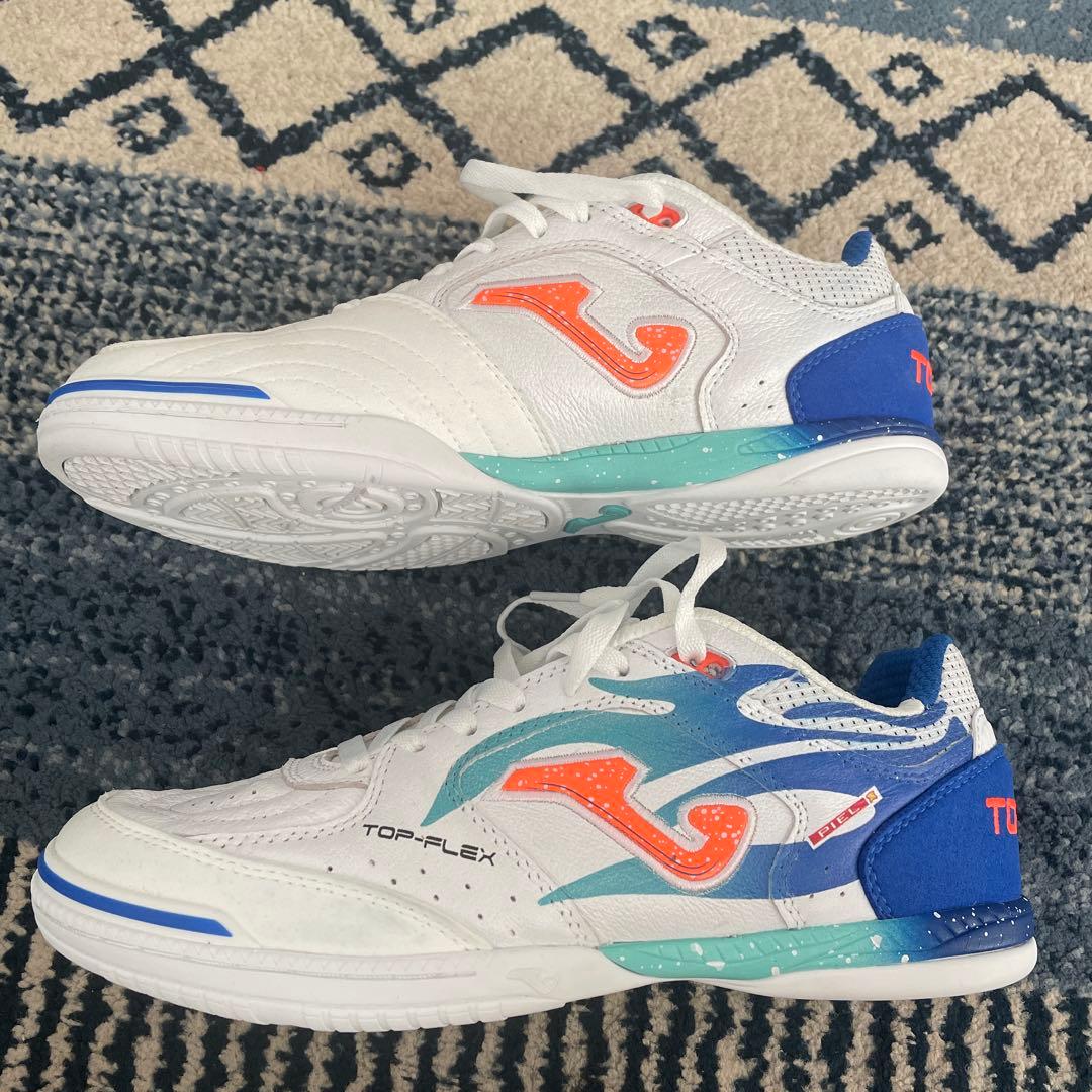 TOP-FLEX フットサルシューズ ホワイト/オレンジ/ブルー
