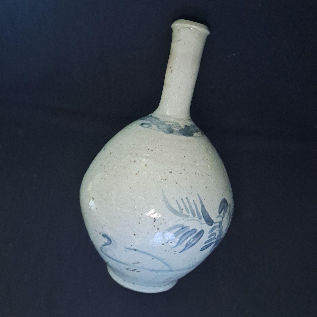 「細首の徳利 初期伊万里のロマン(高さ27cm)」 染付徳利 骨董アンティーク