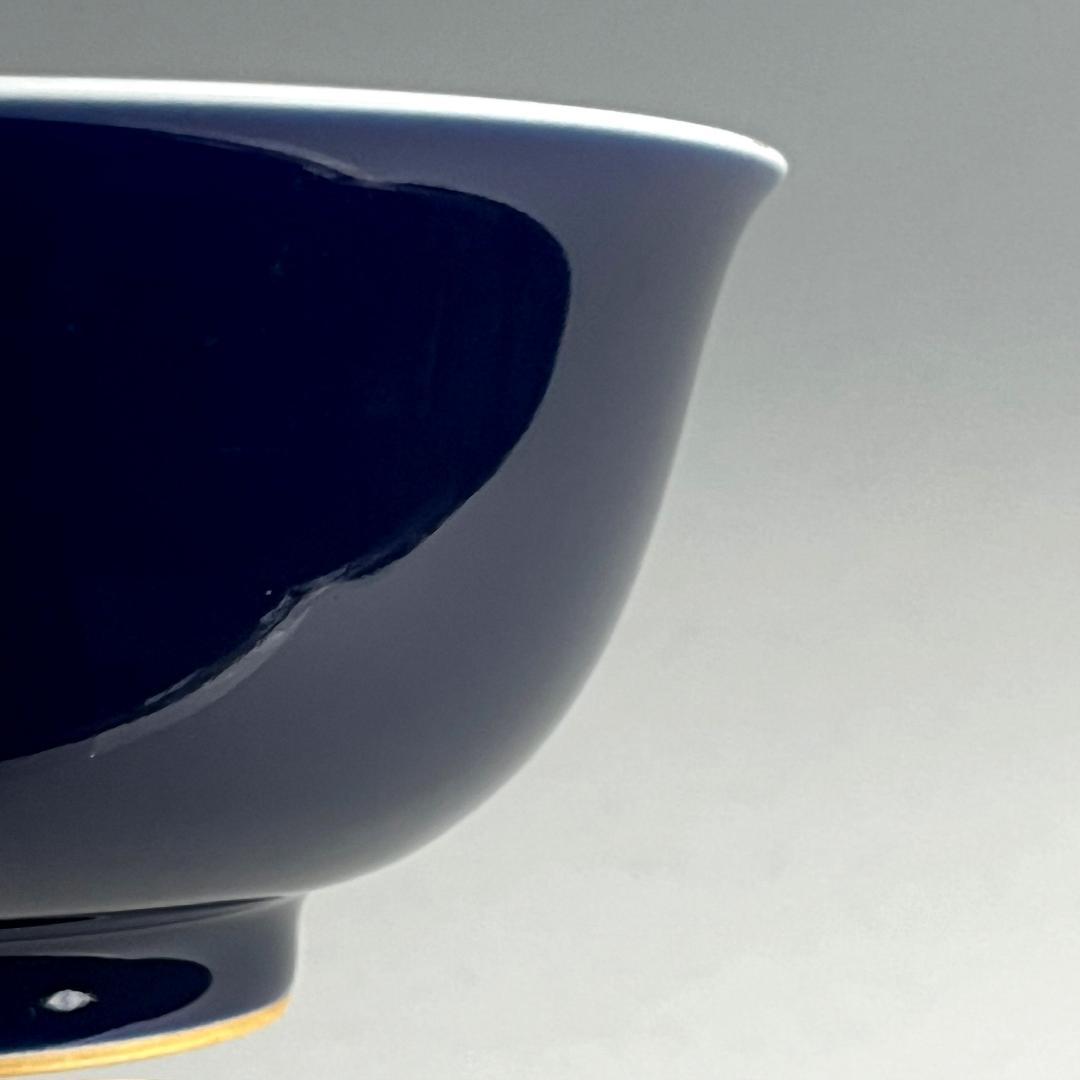 唐物 天藍釉碗 瑠璃釉 大清康煕年製 款 古玩 中国美術 天青 SN658