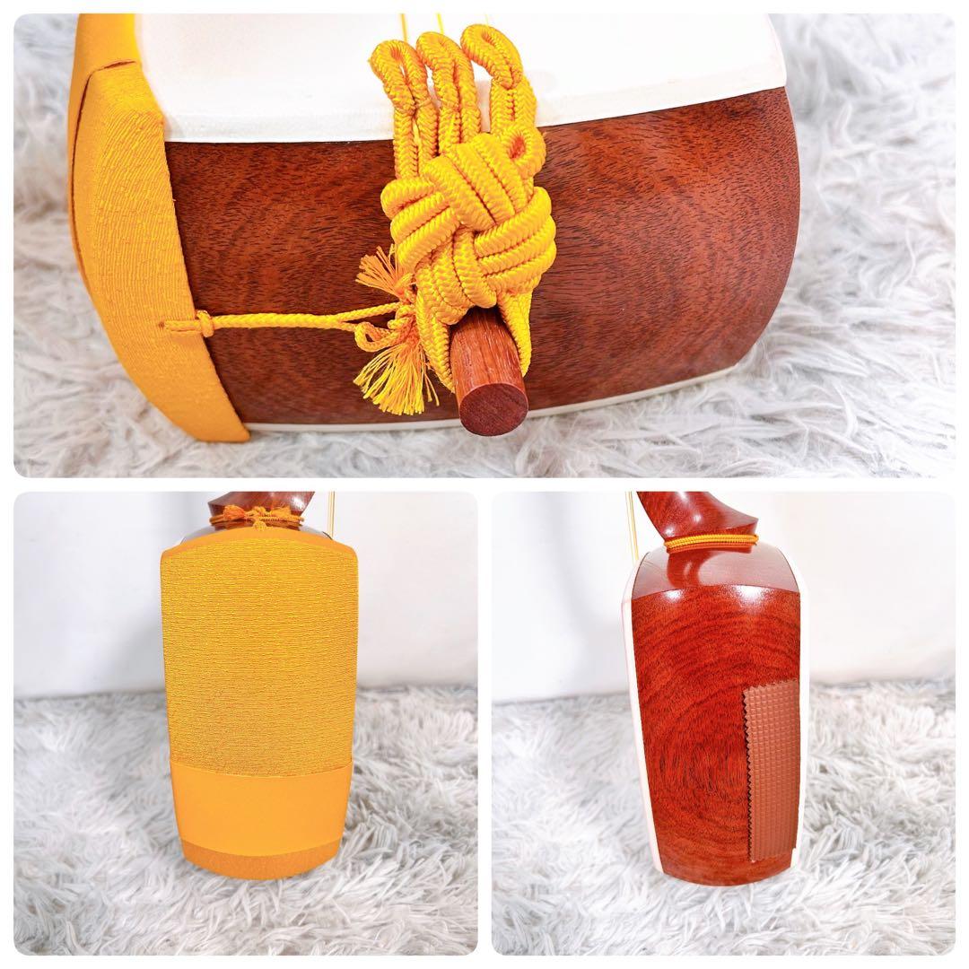 長唄三味線　細棹　花梨　正寸　丸打胴　本皮　皮破れなし　天神欠けなし　②