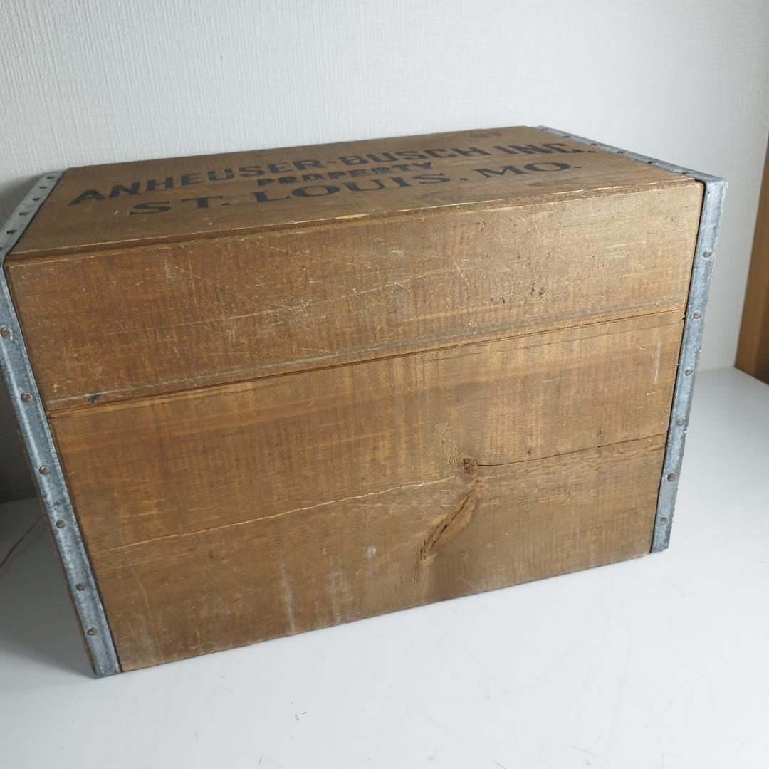 Budweiser バドワイザー 木箱 Anheuser-Busch I4bO
