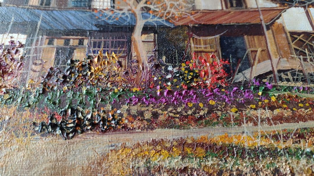 諸沢吉美　1986年　北信濃風景 油彩　F6 額装あり。