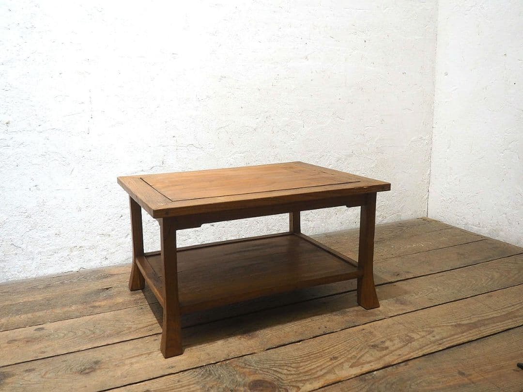 1309 欅のレトロな陳列台　展示台　花台　ローテーブル　和モダン　アンティーク